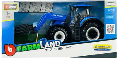 Obrázek produktu pro Traktor rolniczy New Holland z chwytakiem do bel 1:32 Bburago