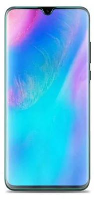 A smartphone with a colorful wallpaper displayed on its screen.