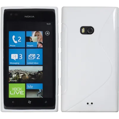 Produktbild von PhoneNatic Case kompatibel mit  Nokia Lumia 900 - weiß Silikon Hülle S-Style + 2 Schutzfolien