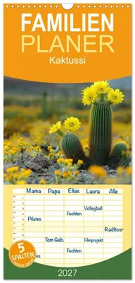 Produktbild von Familienplaner 2027 - Kaktussi mit 5 Spalten (Wandkalender, 21 x 45 cm) CALVENDO