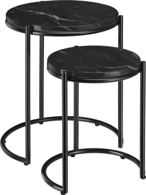 Produktbild von tectake® Beistelltisch Ellsa, Marmoroptik, Stahlgestell