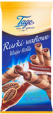 Zdjęcie produktu dla TAGO RURKI Waflowe kakaowe 150g