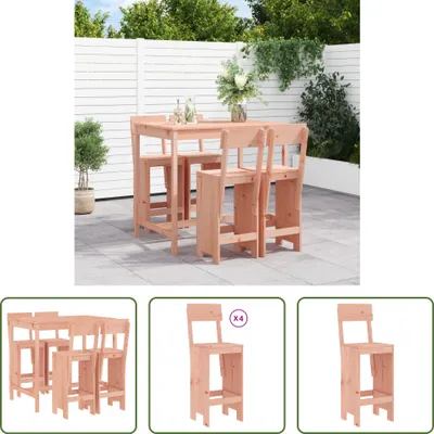 Produktbild von The Living Store 5-tlg. Gartenbar-Set Massivholz Douglasie