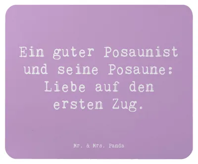 Produktbild von Mr. & Mrs. Panda Mouse Pad Spruch Posaune Liebe - Lavendeltraum - Geschenk, Musikinstrument, Orchester, Musikerspruch, Mousepad, Musiker, Musikerwitz, mauspad pc, Lernen
