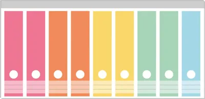 Produktbild von Wallario Ordnerrücken Sticker, selbstklebend für breite Ordner, 9 Stück, Motiv Regenbogen in Pastelltönen