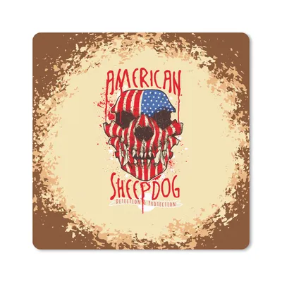 Produktbild von MuchoWow® Mauspad Mousepad Jahrgang - Amerika - Hund 20x20 cm - Mousepads - Maus Mat - Pad - Mausunterlage - Desk Mat - Bureauartikeln