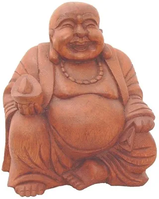 Produktbild von Mönch-Statue sitzend, Holz-Skulptur Asien, Grösse:ca. 15 cm