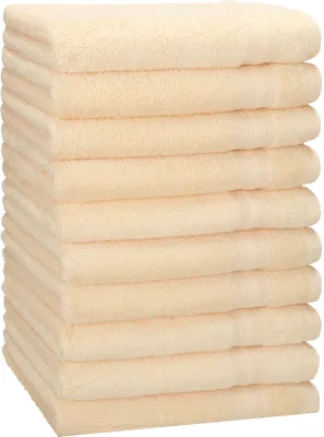 Produktbild von Betz 10 Stück Gästehandtücher GOLD 100%Baumwolle Qualität 600 g/m² Gästetuch-Set 30x50 cm Farbe beige