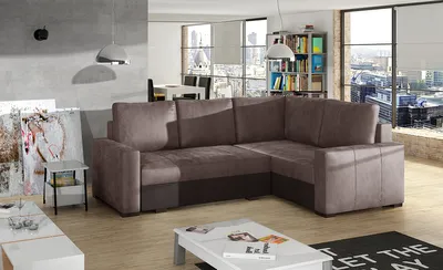Produktbild von NABBI Ecksofa mit Zersetzung u Lagerraum Castelo P - braun / dunkelbraun
