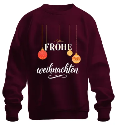 Immagine prodotto di Buon Natale Albero di Natale baubles Festiva felpa unisex, Borgogna, 3XL