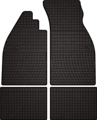 Produktbild von Gummifußmatten passend für Volkswagen Garbus (Fließheck, Cabrio, Bj. 1938-2003) – schwarz, passgenau, mit Befestigungen set 4 Stk. - Gummi-Automatten