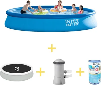 Produktbild von Intex Easy Set Pool - 457 x 84 cm - Inklusive Solarsegel, Filterpumpe & Filter