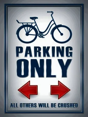 Produktbild von vianmo Holzschild 40x30 cm Parken Bike parking only left right