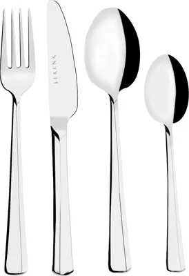 Produktbild von Serenk Paris 24-teiliges Edelstahl-Besteckset – Stilvolles, Spülmaschinenfestes 18/10 Besteck für 6 Personen, Ideal für Alltag und Anlässe, Türkiye