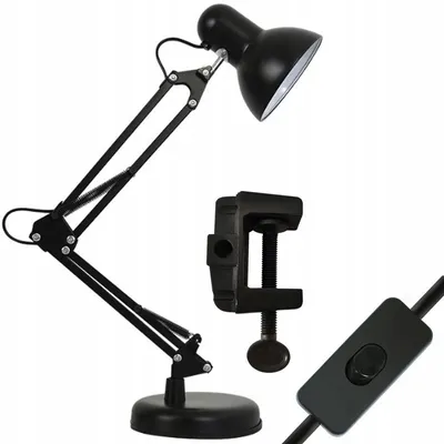 Produktbild von Schwarze Schreibtischlampe Metall 2-in-1 mit E27-Fassung