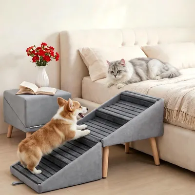 Productafbeelding van Opvouwbare Hondentrap van Hout voor Kleine Honden en Katten