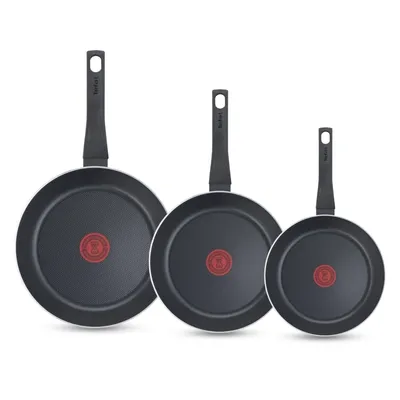 Produktbild von Tefal Easy Cook & Clean Bratpfannenset 24/28/32cm, Nicht für Induktion geeignet, Antihaftbeschichtung, Aluminium, Schwarz