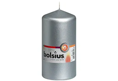 Produktbild von Bolsius Stumpenkerze Silber 130/68mm