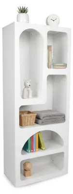 Produktbild von Kommode Dgargiul, Wohnzimmerbuffet, Wohnzimmer-Sideboard, Moderne Küchen-Speisekammer, 60x32h150 cm, Weiß