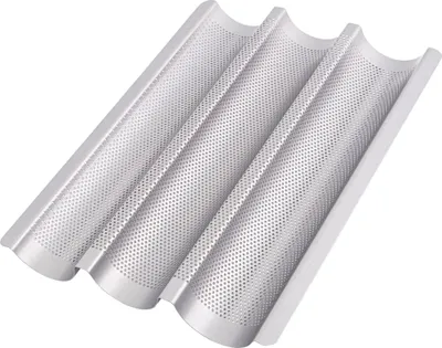 Produktbild von GOURMEO Baguette-Backblech (38 x 24,5 cm) für 3 Baguettes mit Antihaftbeschichtung, Baguetteform, Baguetteblech