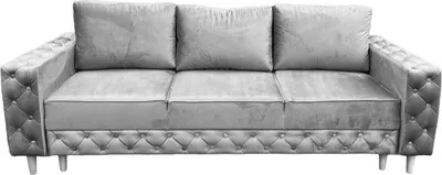 Produktbild von Ares Meble Sofa Mit Schlaffunktion KOMO - Sofa 3-Sitzer, Schlafsofa Mit Bettkasten, Samt Sofa, 240x98 cm - Beine Weiß - Grau
