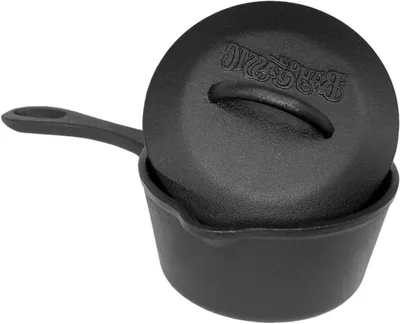 Productafbeelding van Gietijzeren Steelpan - Sauspan Kookpot - Sausen Reduceren - Houdt Warmte Gelijkmatig - 575 Inch Diameter - Zwart