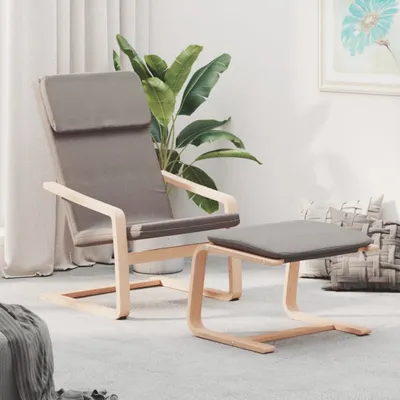 Obrázek produktu pro The Living Store Relax křeslo s podnožkou taupe látka