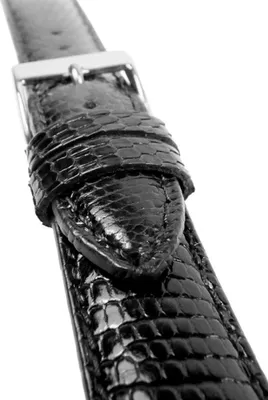 Produktbild von Echt Eidechse Uhrenarmband Eidechsenleder schwarz 20782S, Stegbreite:22mm