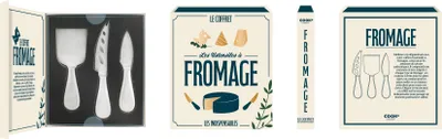 Produktbild von Käsebuch Geschenkset mit 3 Käsemessern für Hartkäse, Weichkäse und Streichkäse