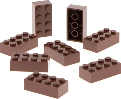 Produktbild von 8x Lego Bau Stein 2x4x1 rot braun Basic Star Wars 3556 15589 54534 72841 3001