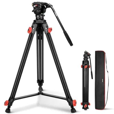 Image de Trépied pour appareil photo - Léger et portable - Hauteur maximale : 165 cm