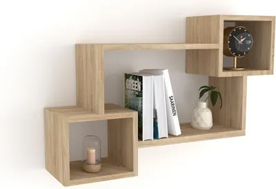 Produktbild von Wandregal Sonoma - Modernes Hängeregal für Bücher & Deko, Regal zum Aufhängen aus Holz, für Wohnzimmer, Kinderzimmer, Bad & Küche, horizontal oder vertikal montierbar