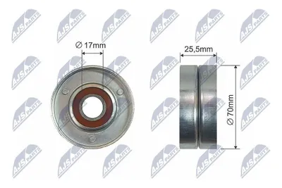 Produktbild von NTY RNK-PL-016 Spannrolle Keilrippenriemen 70mm für OPEL Corsa D Schrägheck (S07) ZAFIRA B (A05) Corsa C Schrägheck (X01) Meriva A (X03)
