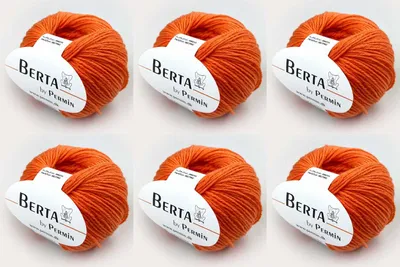 Obrázok produktu pre 6x Berta by Permin – pletená priadza z vlny a bavlny s certifikátom Öko-Tex (55 tmavooranžová)
