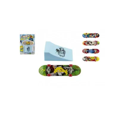 Produktbild von Skateboard Finger mit Rampe Kunststoff 10cm asst Mix von Farben auf Karte