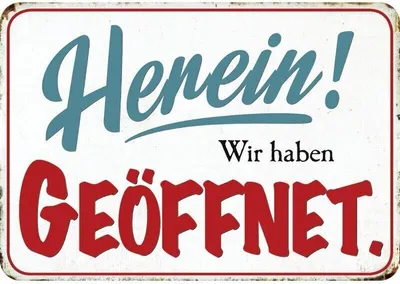 Produktbild von Kulthänger Blechschild, Herein Wir haben geöffnet, KH 138