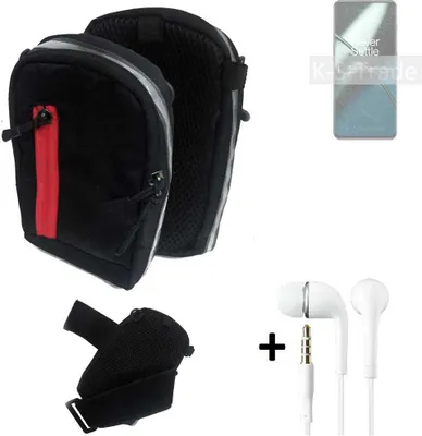 Produktbild von K-S-Trade Outdoor Gürteltasche Holster Umhängetasche + Kopfhörer kompatibel mit OnePlus 11 schwarz Handy Tasche Case travelbag Schutzhülle