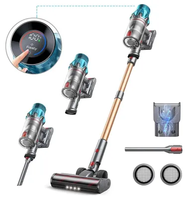 Image de Aspirateur sans fil – Aspirateur balai – Aspirateur pour poils d'animaux – Puissance d'aspiration de 45 kPa – Autonomie de 60 minutes