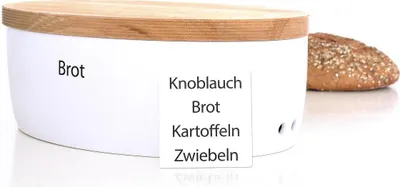 Produktbild von CONTINENTA Brottopf XL aus Keramik mit Holzdeckel