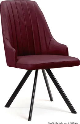 Produktbild von Esszimmerstuhl (4er-Set) Deina 52x91x60 Schwarz/Marsala