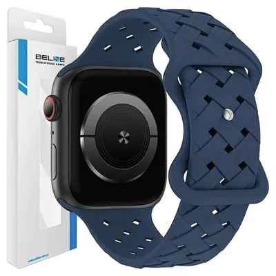 Obrázek produktu pro Beline Apple Watch Silikonový Tkaný Řemínek 42/44/45/49 Mm Modrý / Tmavě Modrý Box
