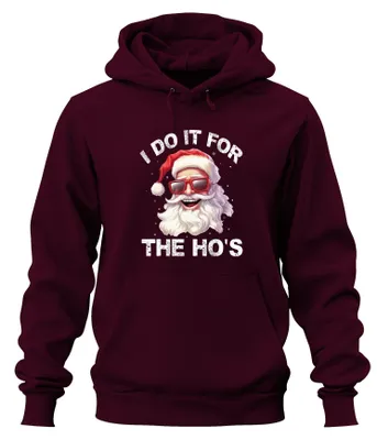 Immagine prodotto di I Do It For The Ho's Father Christmas Funny Gift Felpa con cappuccio Unisex, Borgogna, M