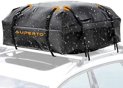 Produktbild von Famanu Dakkoffer 450 Liter - Faltbare, wasserdichte Dachbox für Reisen und Gepäcktransport, schwarz