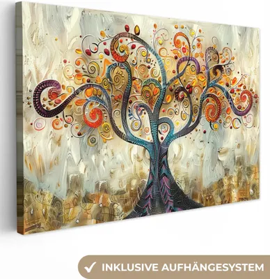 Obrázek produktu pro OneMillionCanvasses® - Obraz na plátně - Strom - Umění - Moderní - Příroda, nástěnná malba, nástěnné dekorace obrazy obývací pokoj, 90x60cm