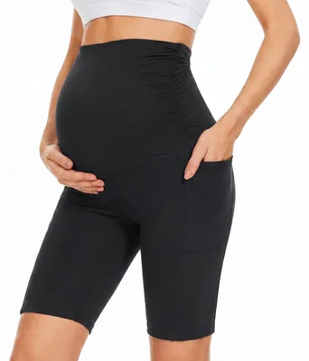Imagen del producto de Leggings de maternidad cortos con bolsillos, pantalones cortos para bicicleta, talla XL, para el verano