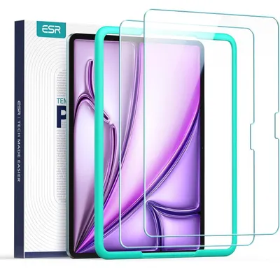 Immagine prodotto di Pellicole protettive per schermo, 2 pezzi, per iPad Air da 13 pollici (modelli M3/M2, 2025/2024), con cornice di montaggio, durezza 9H, antigraffio, senza bolle, alta definizione