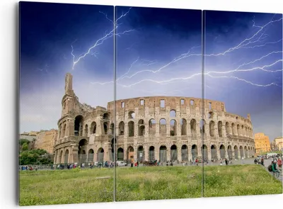 Produktbild von Bild auf Leinwand - Leinwandbild - Italien Architektur Kolosseum Tourismus - 165x110cm - Wand Bild - Wanddeko - Leinwanddruck - Bilder - Kunstdruck - Leinwand bilder - Wandkunst - CE165x110-2505
