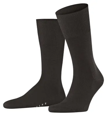 Zdjęcie produktu dla Skarpety FALKE Airport Merino dla mężczyzn, brązowe melanżowe, rozmiar 39-40