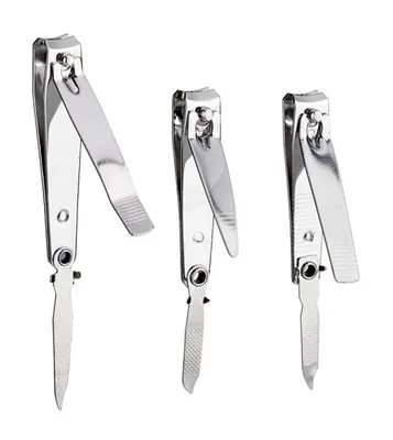 Produktbild von NAGELKNIPSER 3er Set mit Feile Fußnagelknipser Zehennagelknipser Nagelschneider Nagelzwicker Nagel Knipser Maniküre Pediküre 93