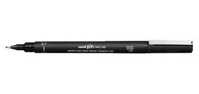Produktbild von Uni-Ball - Fineliner Pin 0,7mm schwarz | 12 Stück